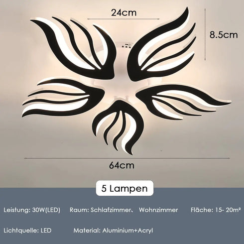 Finn LED Deckenleuchte Blumenform dimmbar | Shiraki