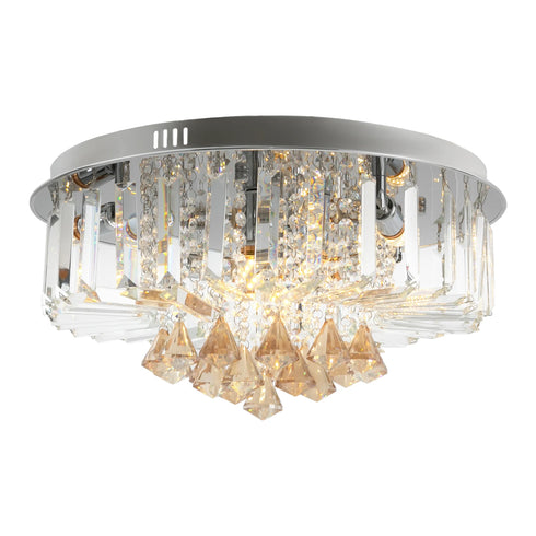 Lumi Kristall Deckenleuchte 6-flammig LED E14 mit Fernbedienung | Shiraki