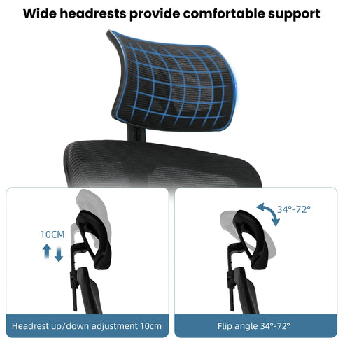 Carlo Ergonomischer drehbarer Bürostuhl – Netz- und verstellbare Lendenwirbelstütze