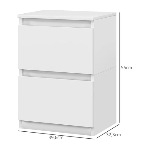 Fumika Wooden Nightstands with 2 Drawers | Shiraki