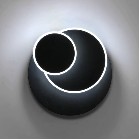 Rolf LED Wandleuchte rund drehbar Schwarz | Shiraki