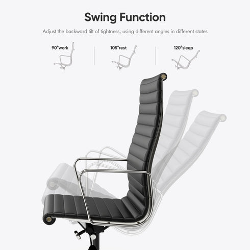 Rivaldo – Premium Bürostuhl mit hoher Rückenlehne aus echtem Leder