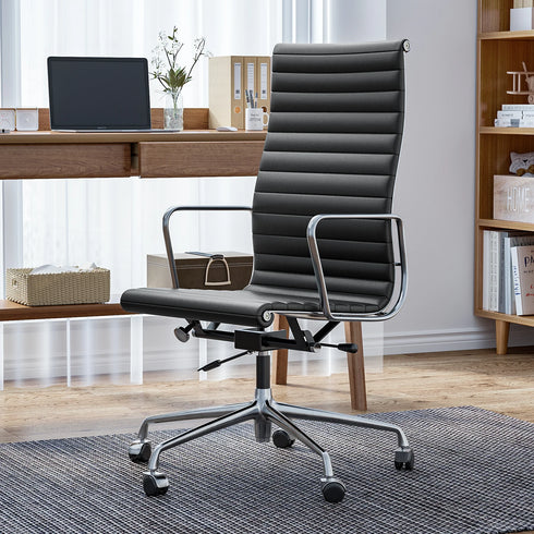 Gabriele | Echtleder-Drehstuhl mit ergonomischer Rückenform