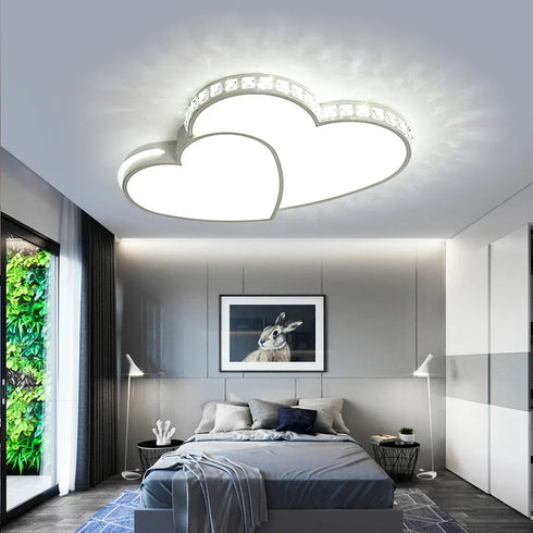 Eira LED Deckenleuchte Herzform Kristall Acryl 48W Kaltweiß | Shiraki