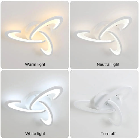 Noelle Dimmbares LED-Deckenlicht mit Fernbedienung 3-flammig | Shiraki