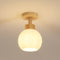 Loke Runde LED Deckenleuchte E27 Holz-Glas | Shiraki