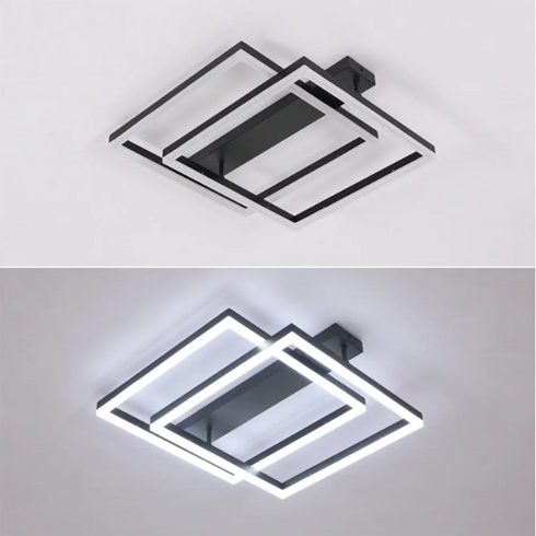 Freja LED Deckenleuchte 50 cm Quadrat Acryl Modern | Shiraki