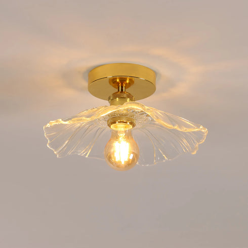 Hilda Vintage Deckenleuchte E27 Glas Gold | Shiraki