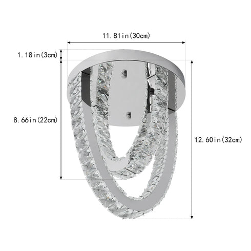 Marcelline – Luxus Kristall LED-Deckenleuchte Silber | Shiraki