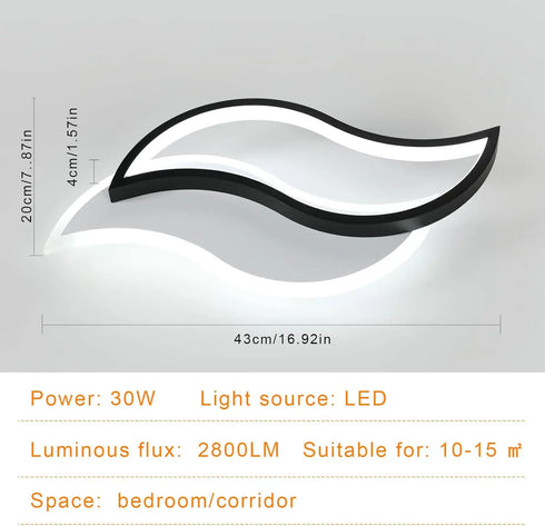 Lina LED Deckenleuchte 30W Blattform | Shiraki