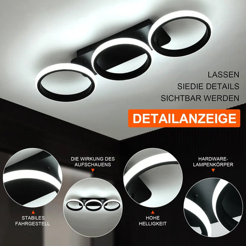 Vionne – LED Deckenleuchte 12W Drei-Ring Design | Shiraki