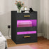 Ayumi Nachttisch mit Ladestation und LED 2 Schubladen | Shiraki