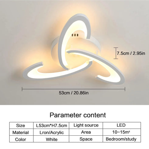 Noelle Dimmbares LED-Deckenlicht mit Fernbedienung 3-flammig | Shiraki