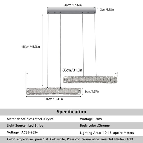 Odette – Moderne LED-Kristall-Deckenleuchte, Chrom-Kronleuchter | Shiraki