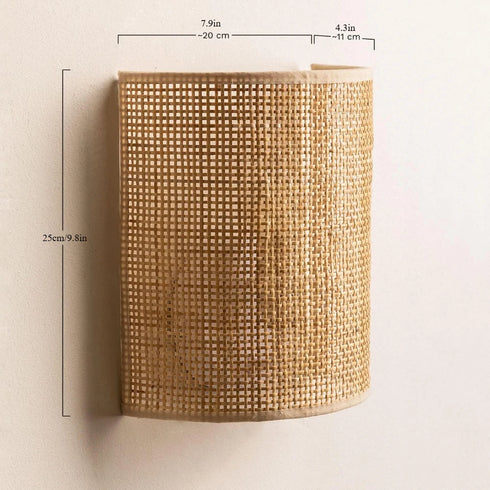 Marceline Wandleuchte Bambus & Metall | Shiraki