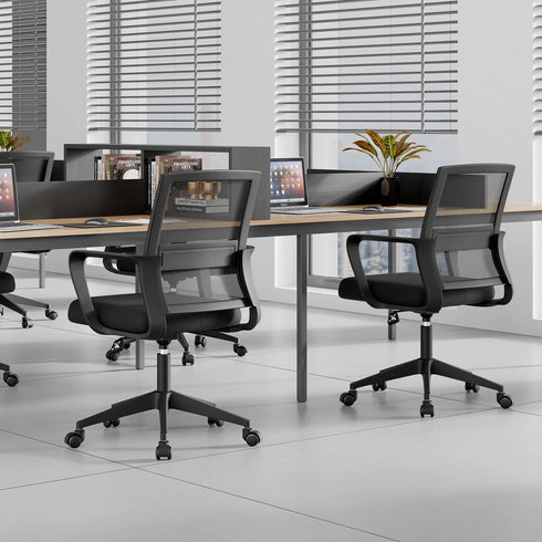 Francesco Ergonomischer Mesh-Bürostuhl mit Lendenstütze & mittlerer Rückenlehne