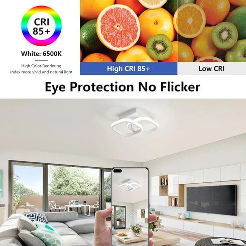 Eirik Set aus 2 LED Deckenleuchten 22W Weiß | Shiraki