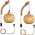 Freya Vintage Wandleuchte Rattan & Holz E27 | Shiraki