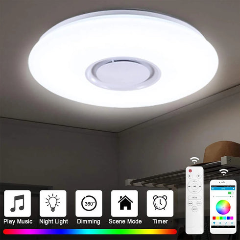 Nikolai Intelligente RGB LED-Deckenleuchte mit Bluetooth-Lautsprecher & App-Steuerung
