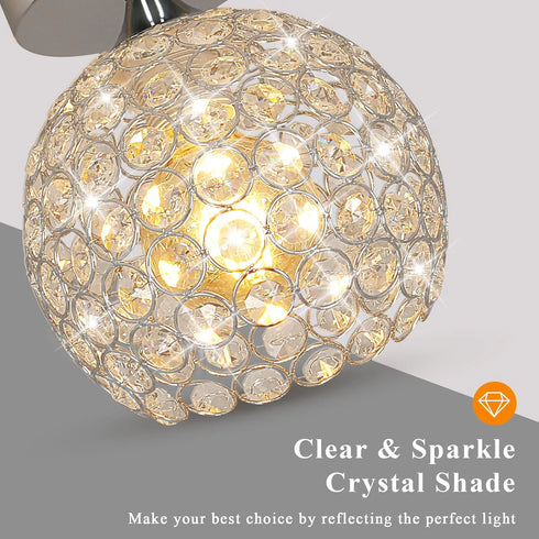 Britta Mini LED Deckenleuchte Kristall Silber | Shiraki