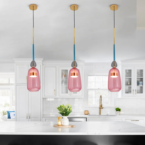 Mira – Bunte Glaspendelleuchte in Nordic Hängelampe | Shiraki