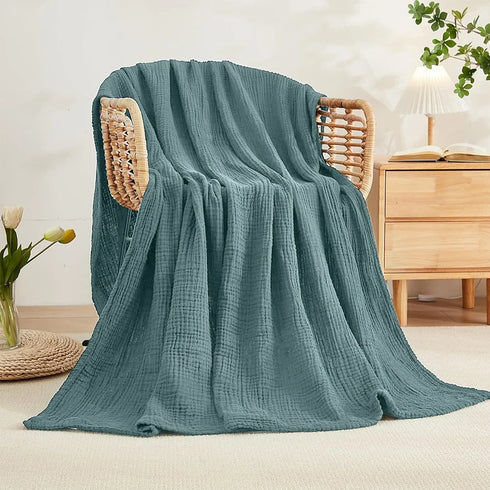 Brooklyn Musselin-Decke 150×200 cm Baumwolle atmungsaktiv | Shiraki