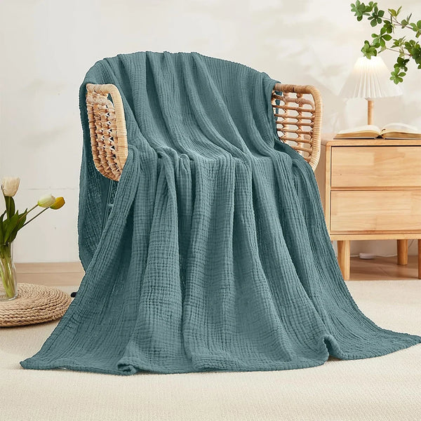 Brooklyn Musselin-Decke 150×200 cm Baumwolle atmungsaktiv | Shiraki