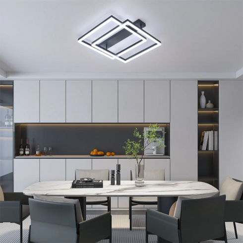 Freja LED Deckenleuchte 50 cm Quadrat Acryl Modern | Shiraki