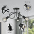 Matilda 3-flammige LED-Deckenleuchte Industrie Schwarz | Shiraki