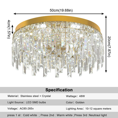Adrienne – Moderne LED-Kristall-Kronleuchter-Deckenleuchte | Shiraki