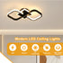 Ophélie LED Deckenleuchte 36W Zwei Quadrate Schwarz | Shiraki