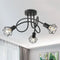 Matilda 3-flammige LED-Deckenleuchte Industrie Schwarz | Shiraki