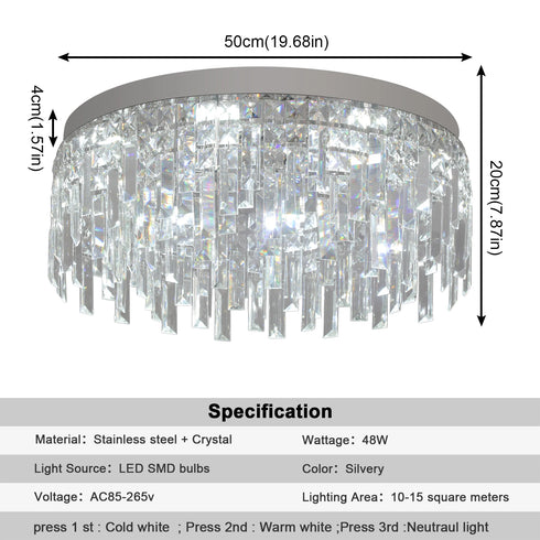 Adrienne – Moderne LED-Kristall-Kronleuchter-Deckenleuchte | Shiraki