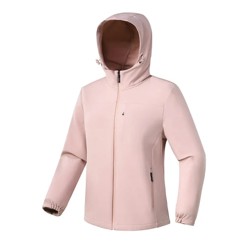 DAMEN SOFTSHELL JACKE MIT KAPUZE | DURCHGEHENDER REISSVERSCHLUSS