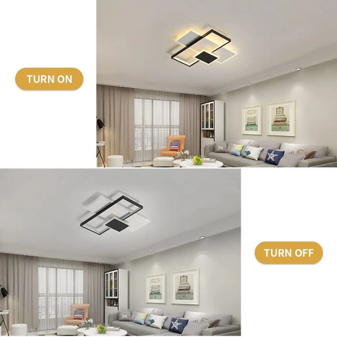 Bjorn LED Deckenleuchte rechteckig 46 W dimmbar Schwarz-Weiß | Shiraki