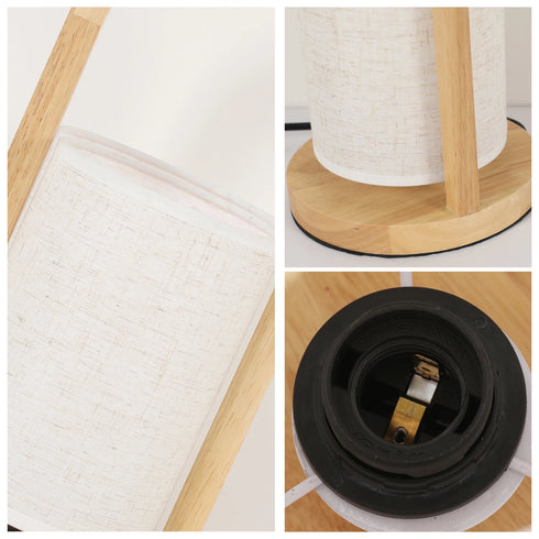 Vilde Vintage Tischlampe E27 Holz & Metall | Shiraki