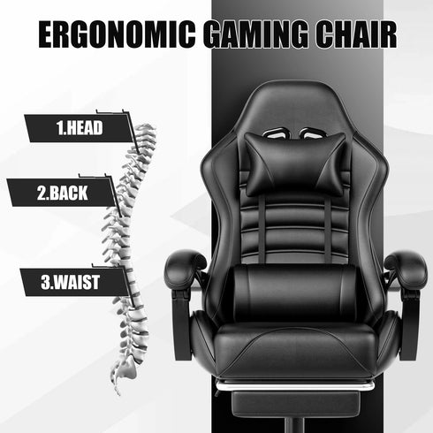 Luca Ergonomischer Gaming-Stuhl mit Fußstütze