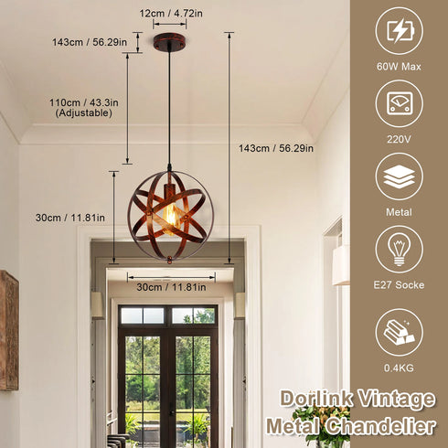 Léonie Metall Vintage Pendelleuchte | Shiraki