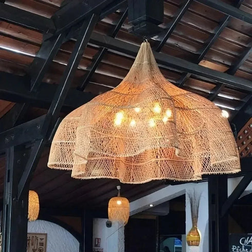 Amélie Bambus Rattan Pendelleuchte | Shiraki
