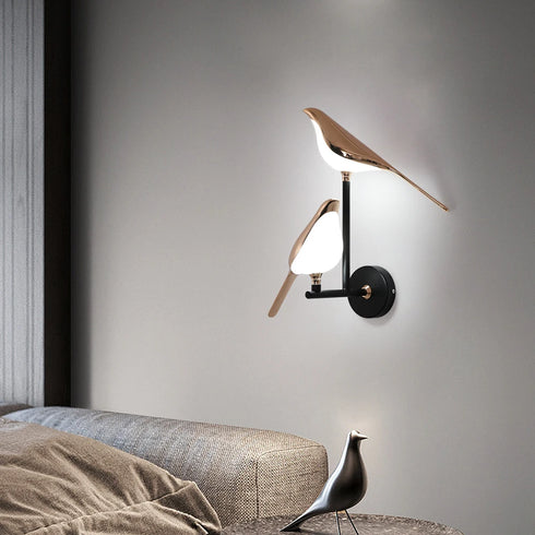 Sofie LED Wandleuchte Nordic Golden Bird Design | Shiraki