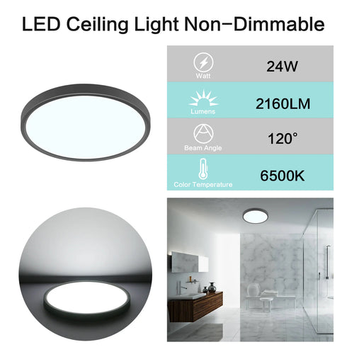 Torbjörn LED Deckenleuchte Industrial 24W Schwarz | Shiraki
