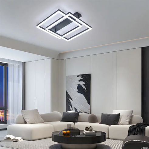 Freja LED Deckenleuchte 50 cm Quadrat Acryl Modern | Shiraki