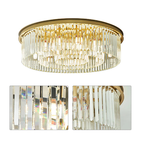 Sabine Kristall-Deckenleuchte Elegante Gold-Kristalllampe