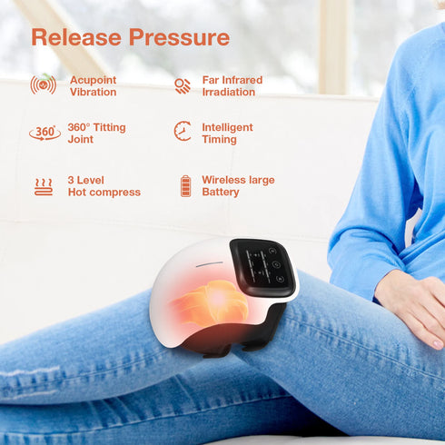 Beheiztes Kniemassagegerät Kabelloser LED-Bildschirm | KneeRelax Pro