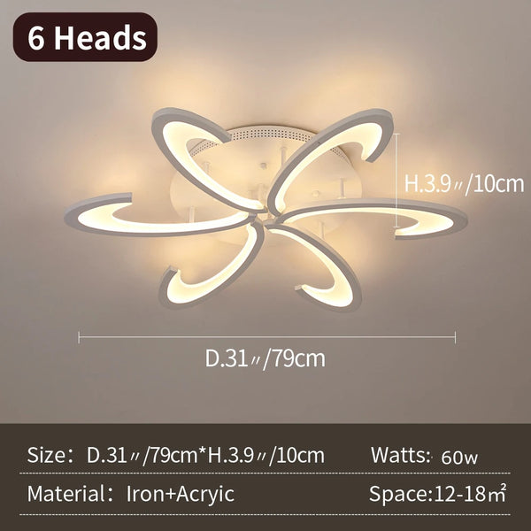 Siena Modern Acrylic LED Chandelier Ceiling Light | Shiraki