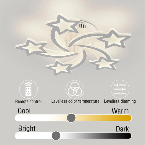 Véla – Nordische LED-Deckenleuchte mit Stern-Design | Shiraki