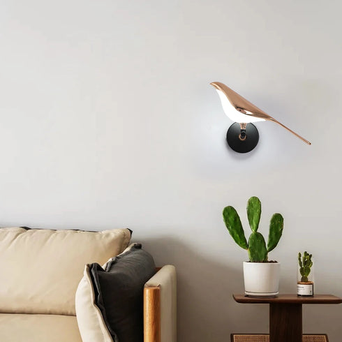 Sofie LED Wandleuchte Nordic Golden Bird Design | Shiraki