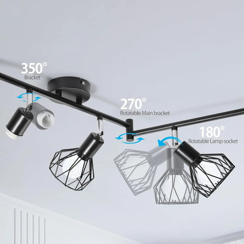 Noira – Schwenkbare LED-Deckenleuchte 6-flammig im modernen Stil | Shiraki