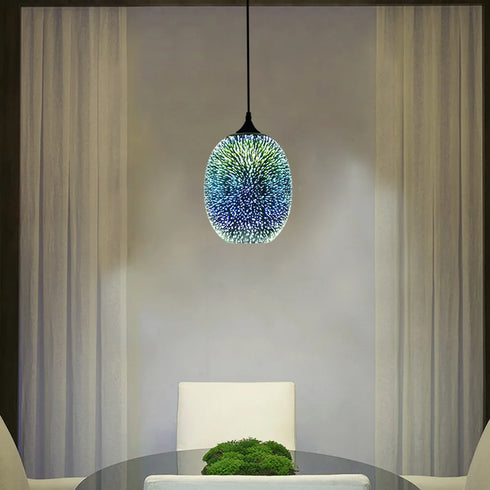 Frieda 3D Glas-Pendelleuchte Feuerwerksdesign | Shiraki