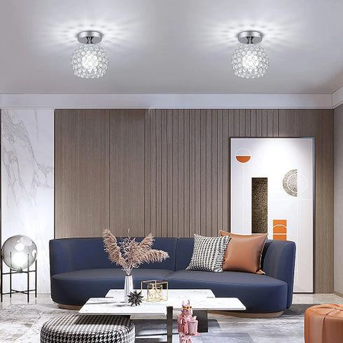Britta Mini LED Deckenleuchte Kristall Silber | Shiraki